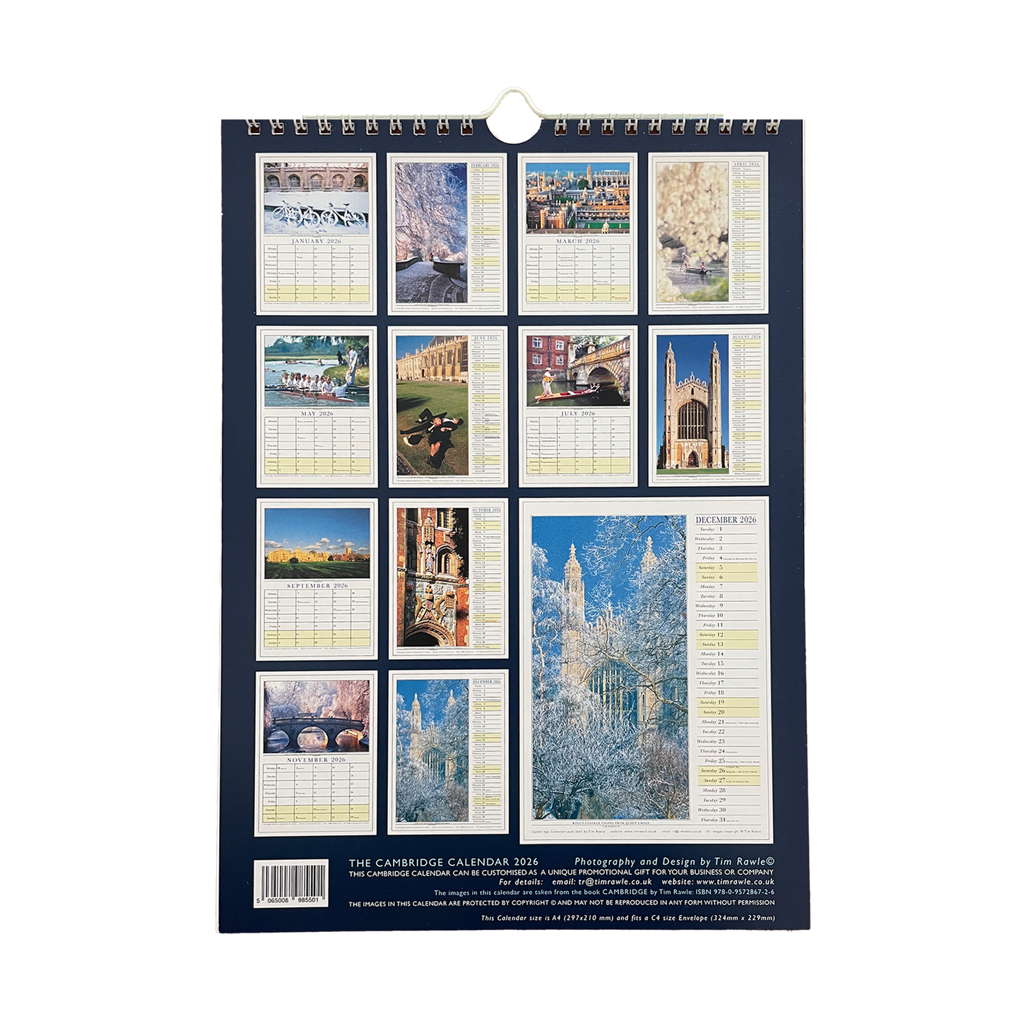 2026 Calendar Cambridge - Small