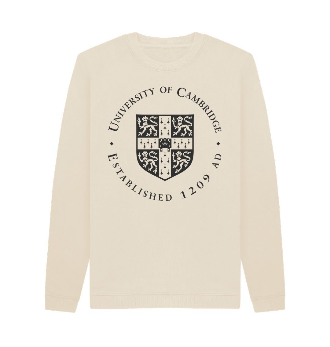 Oat Men's University of Cambridge Crew Neck Sweater, Large Shield