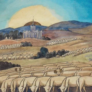Evening Landscape with Sheep - Christmas card pack