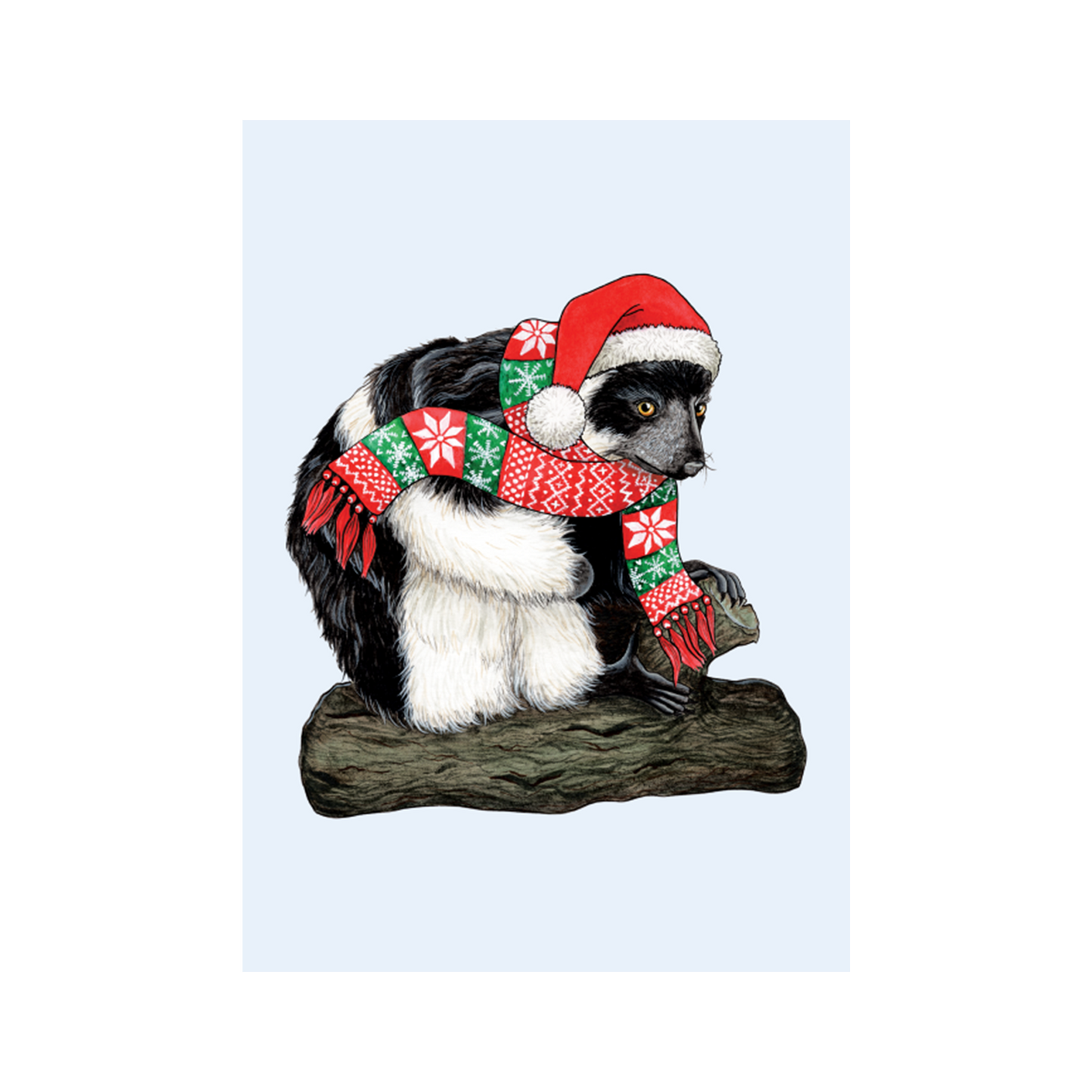 Festive Lemur - Christmas card