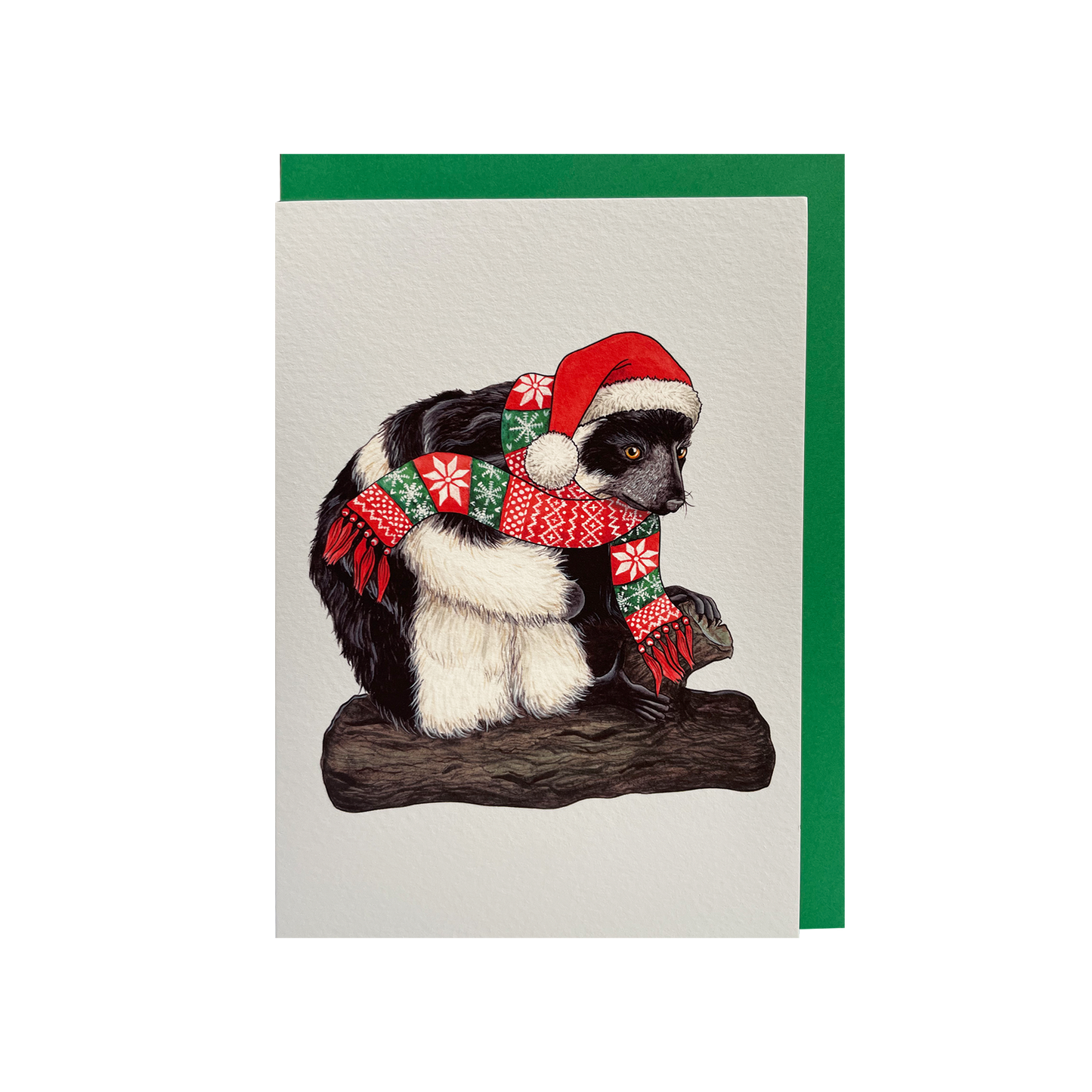 Festive Lemur - Christmas card
