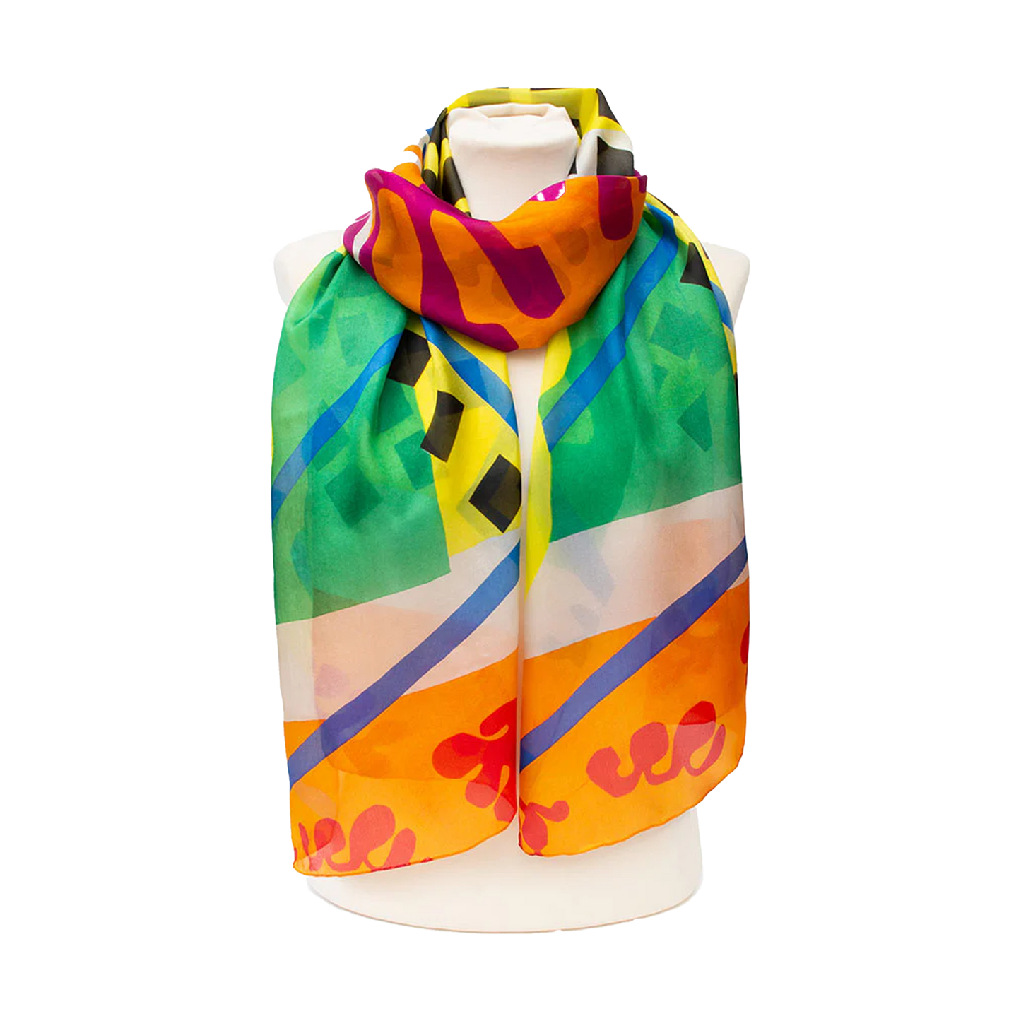 Matisse Orange - Large habotai silk scarf