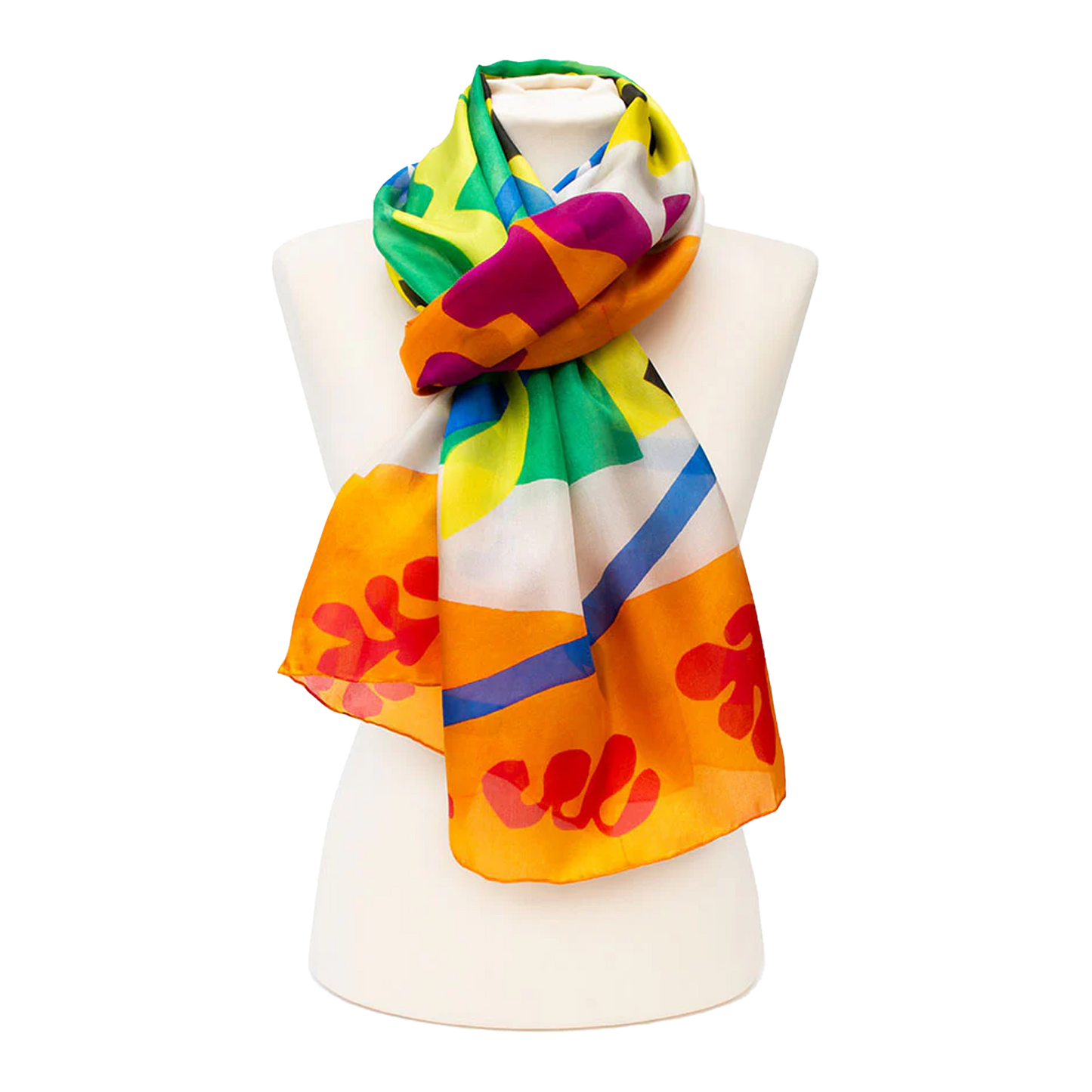 Matisse Orange - Large habotai silk scarf