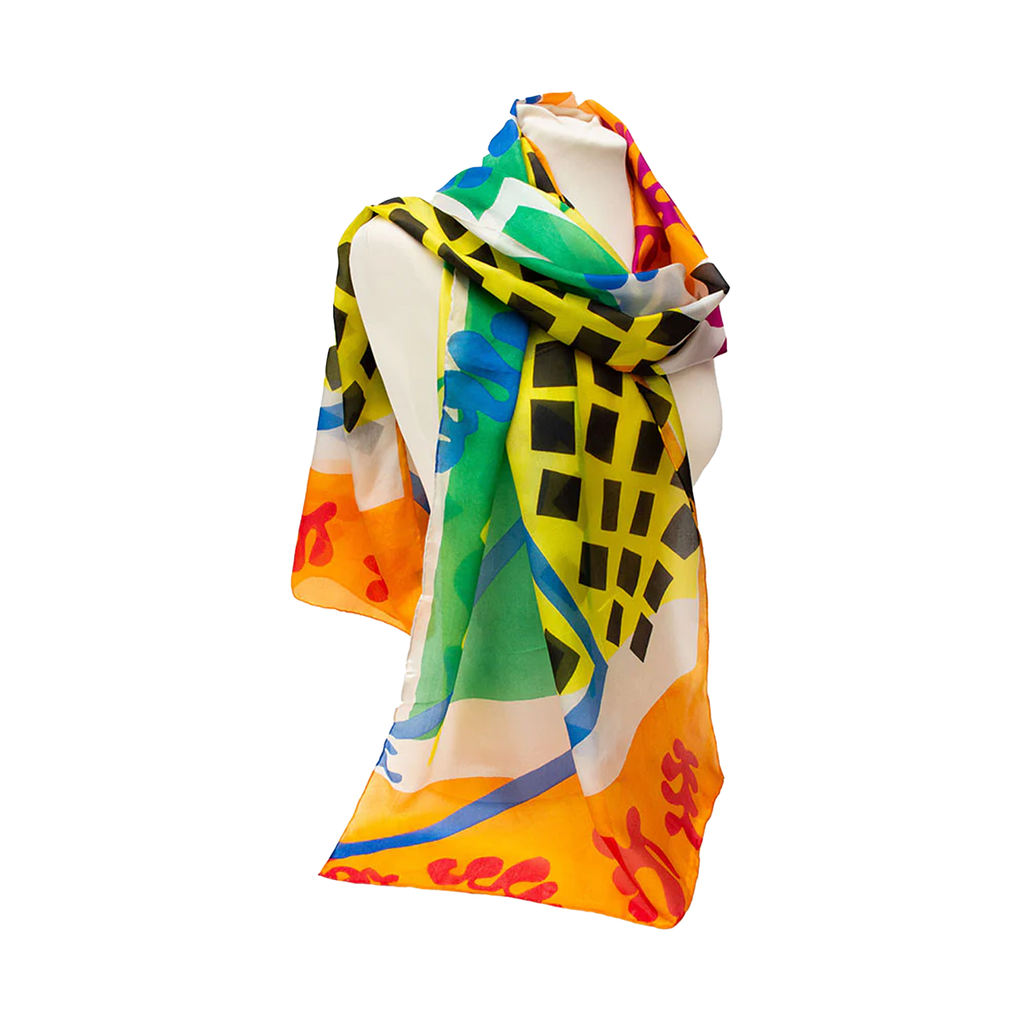 Matisse Orange - Large habotai silk scarf