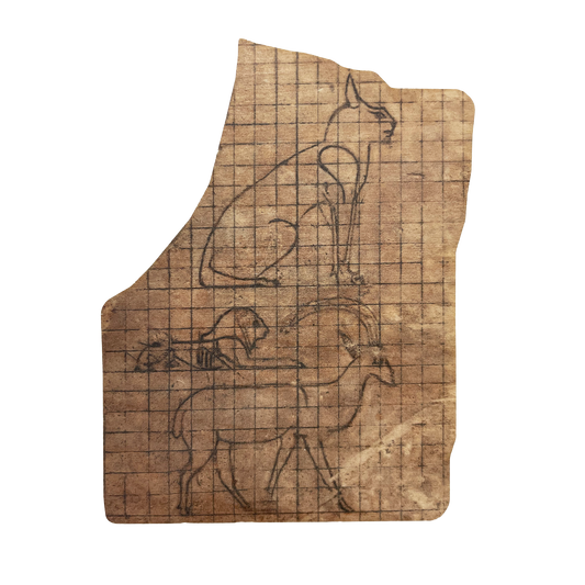 Ostraca with sketches - Wooden postcard