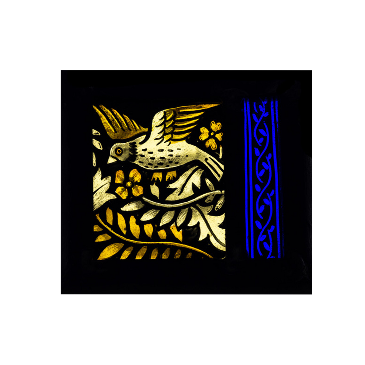 Autumn Bird - Stained glass decoration