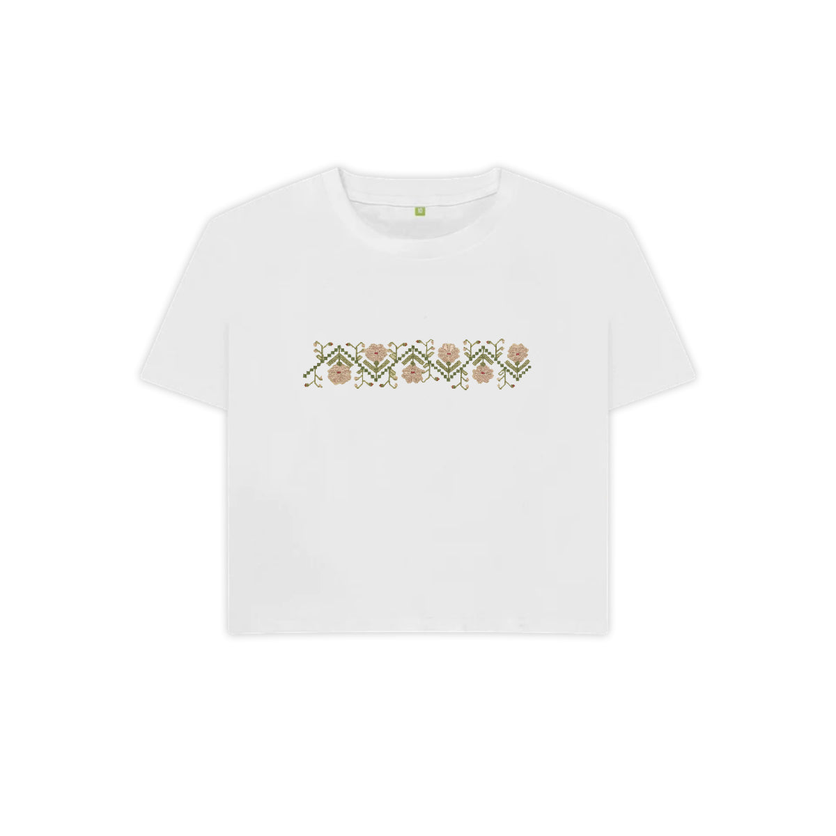 Women's Sampler Flower Band, Cropped tee