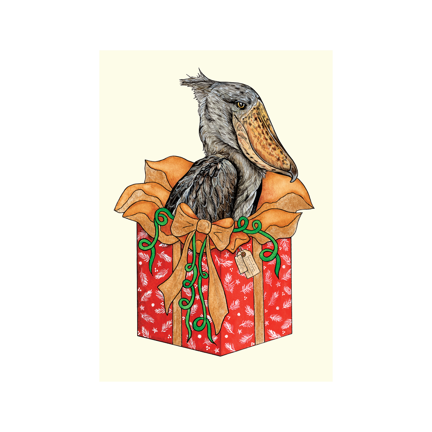 Shoebill Present - Christmas card