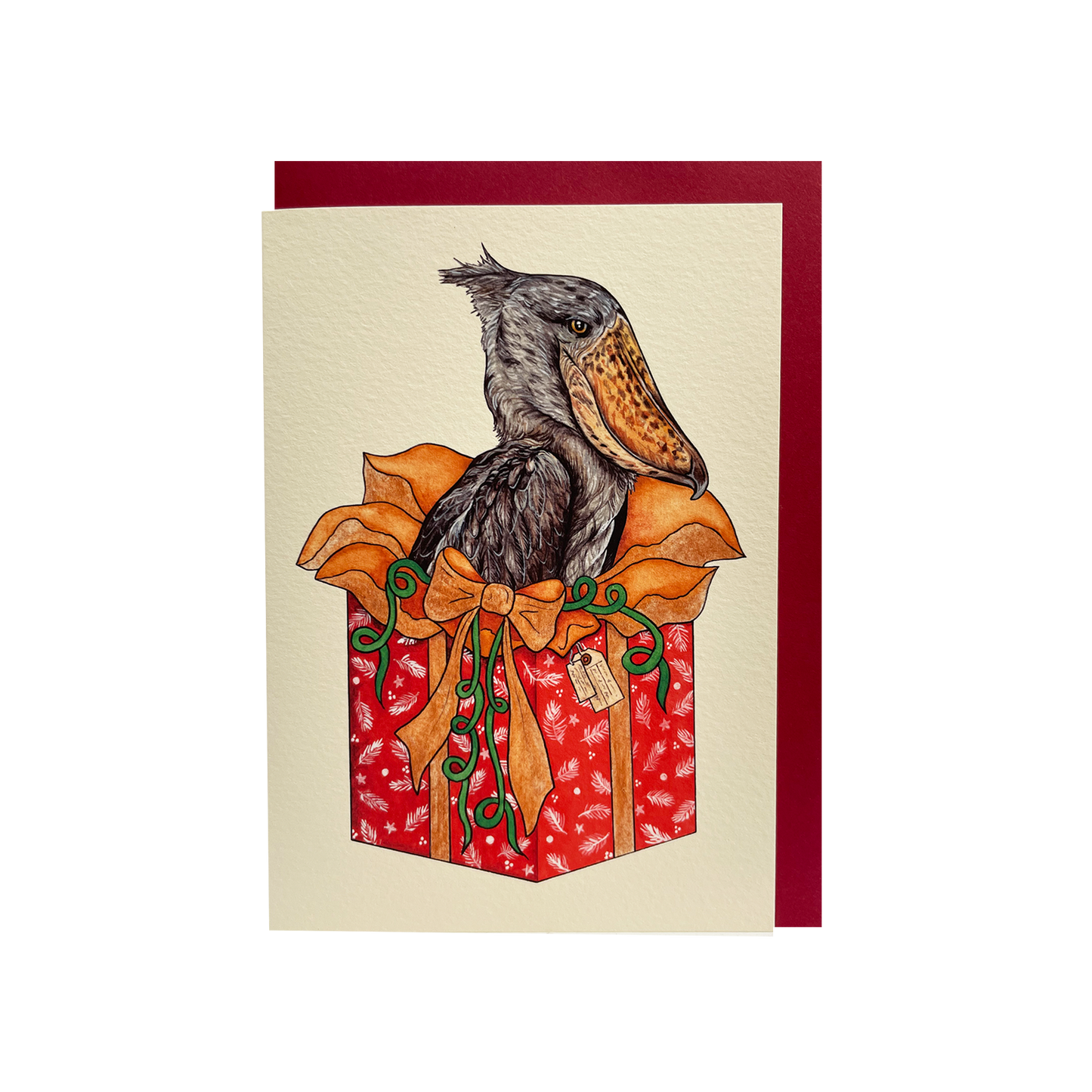 Shoebill Present - Christmas card