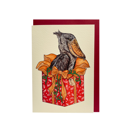 Shoebill Present - Christmas card