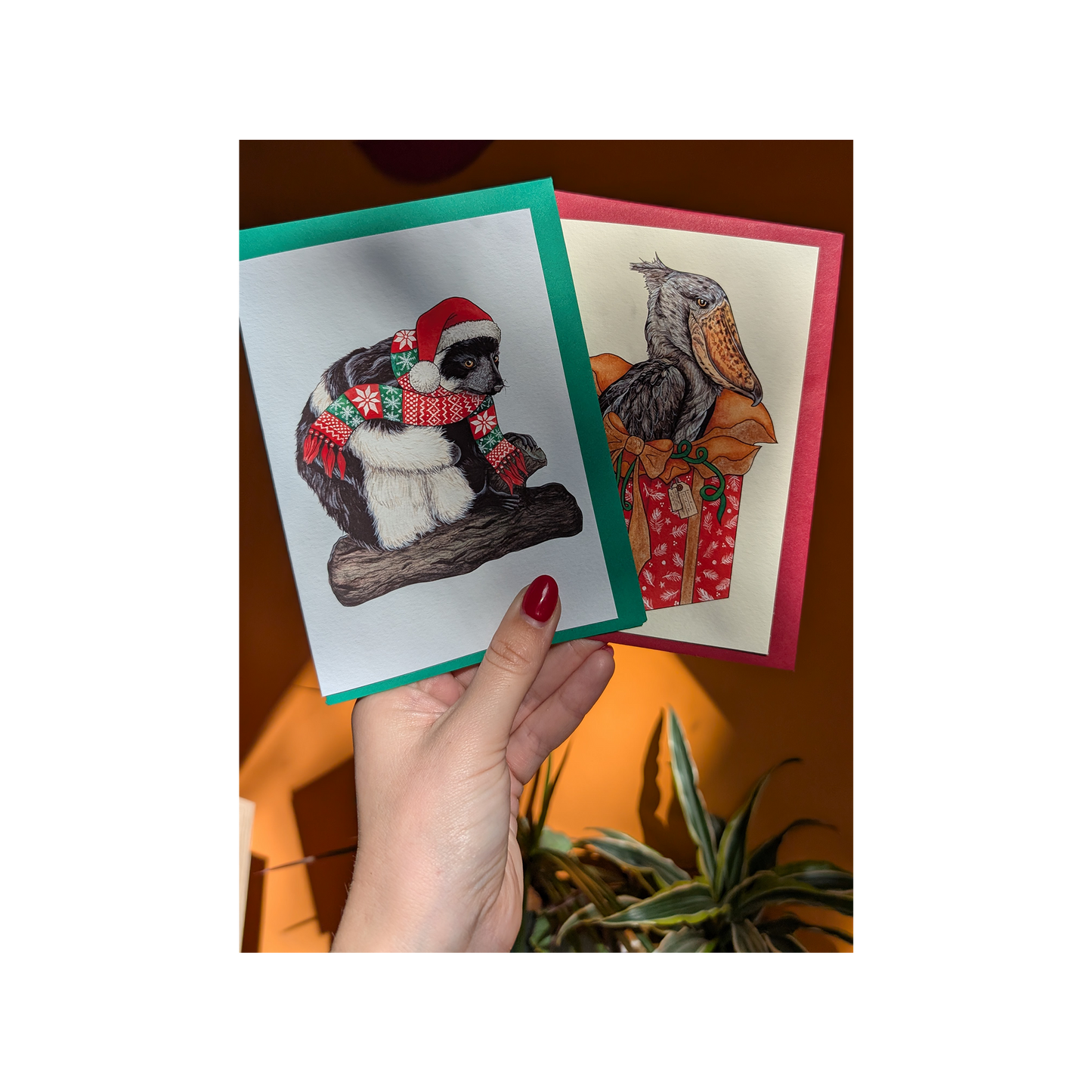 Shoebill Present - Christmas card