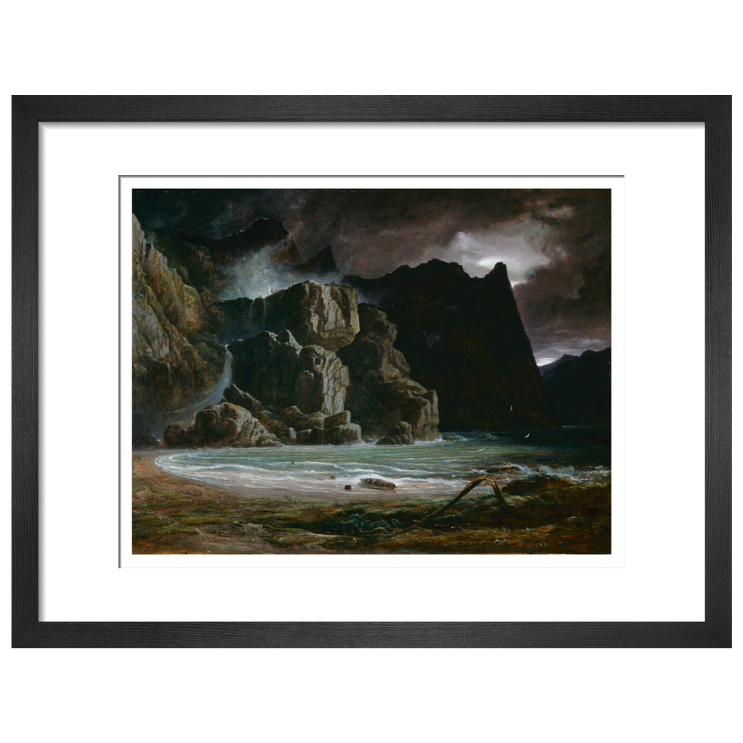 View of a Norwegian Lake Before the Sun has Dissipated the Early Morning Mist - Art print