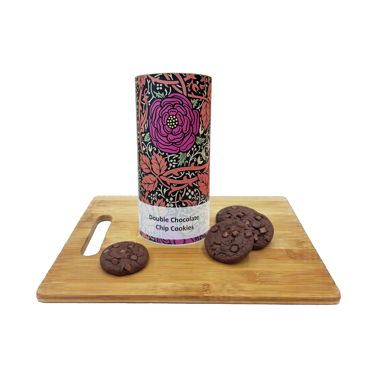 Autumn Rose Biscuit Drum - Double Chocolate Chip Cookies