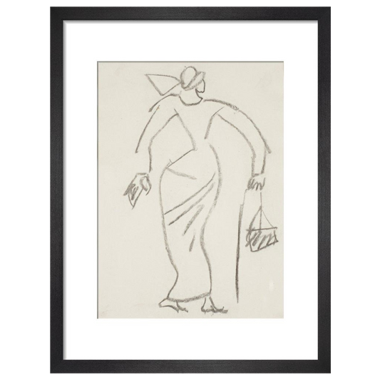 Woman with handbag - Art print