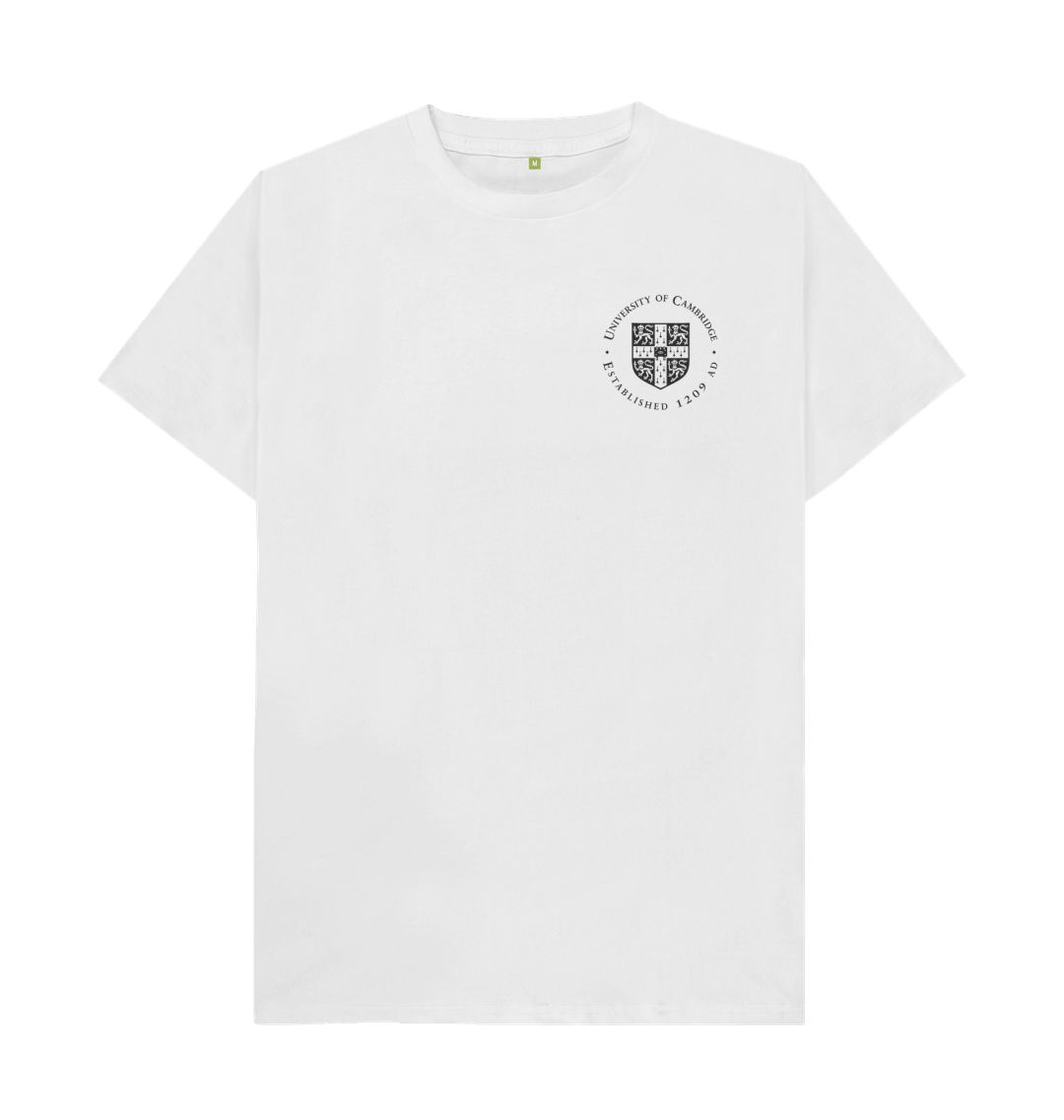 White Men's University of Cambridge Crew Neck Tee, Small Shield