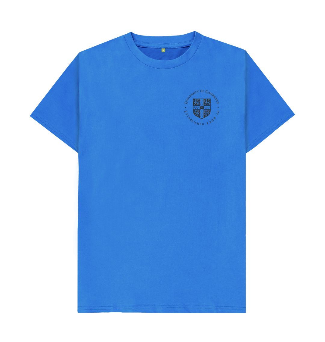 Bright Blue Men's University of Cambridge Crew Neck Tee, Small Shield