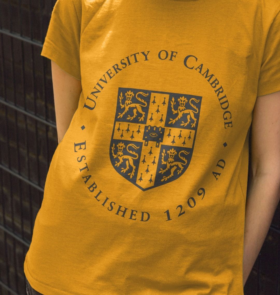 Women's Crew Neck University of Cambridge T-Shirt, Large Shield