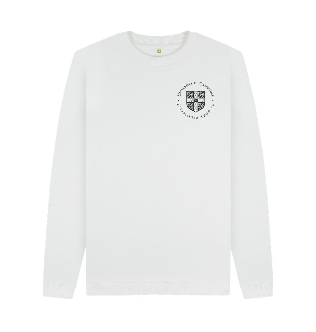 White Men's University of Cambridge Crew Neck Sweater, Small Shield