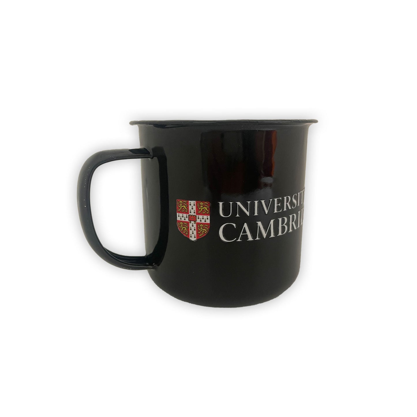 University of Cambridge black enamel mug