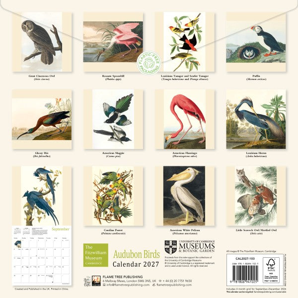 Audubon's Birds - 2027 wall calendar