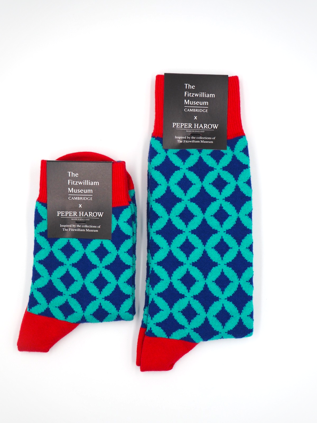 Socks featuring patterns and colours inspired by Iznik tiles