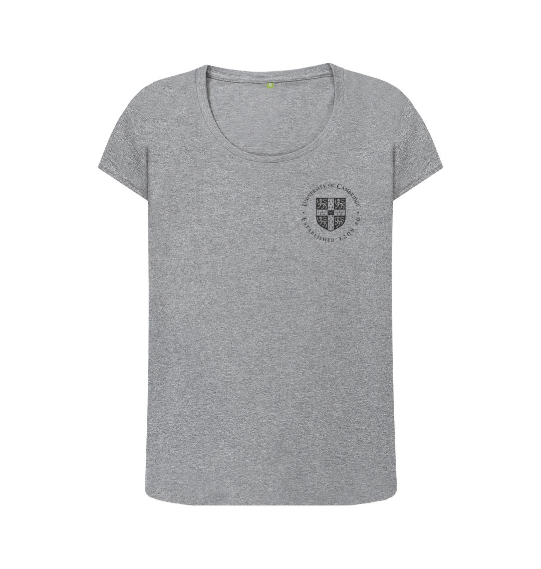 Athletic Grey Women's University of Cambridge Scoop Neck Tee, Small shield