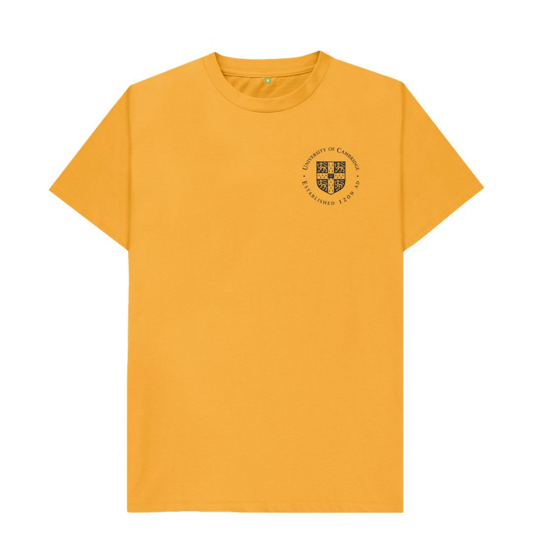 Mustard Men's University of Cambridge Crew Neck Tee, Small Shield