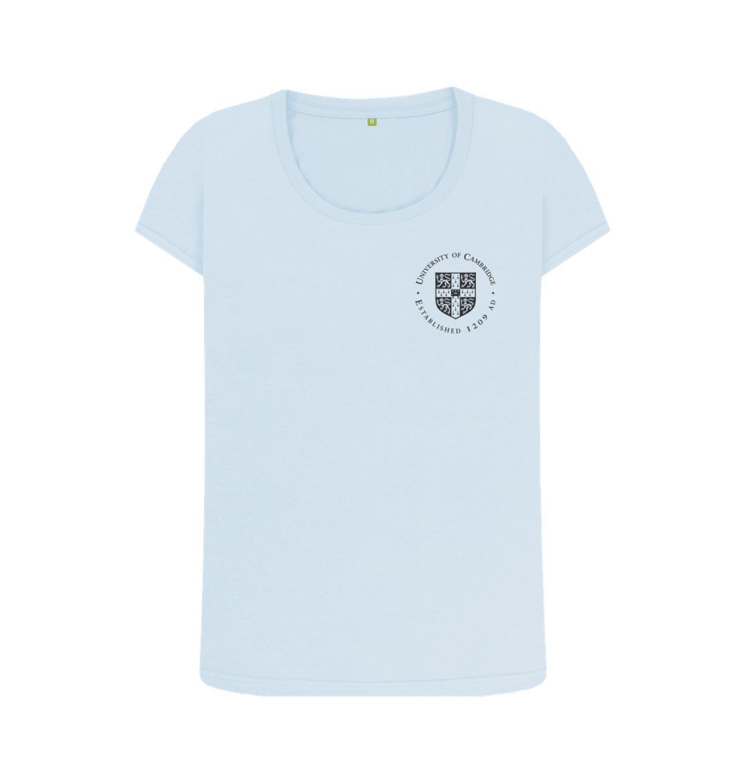 Sky Blue Women's University of Cambridge Scoop Neck Tee, Small shield