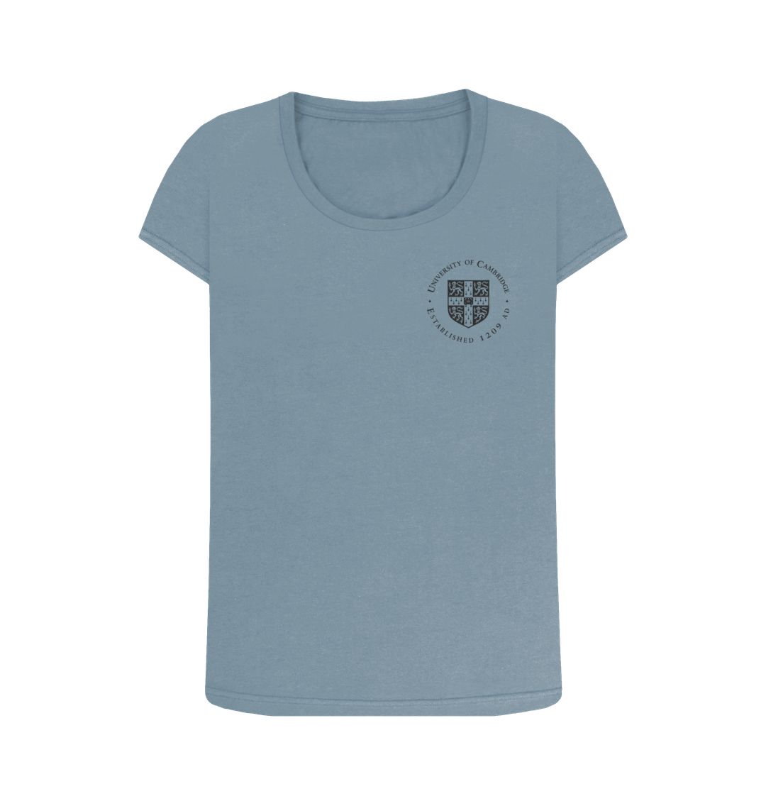 Stone Blue Women's University of Cambridge Scoop Neck Tee, Small shield