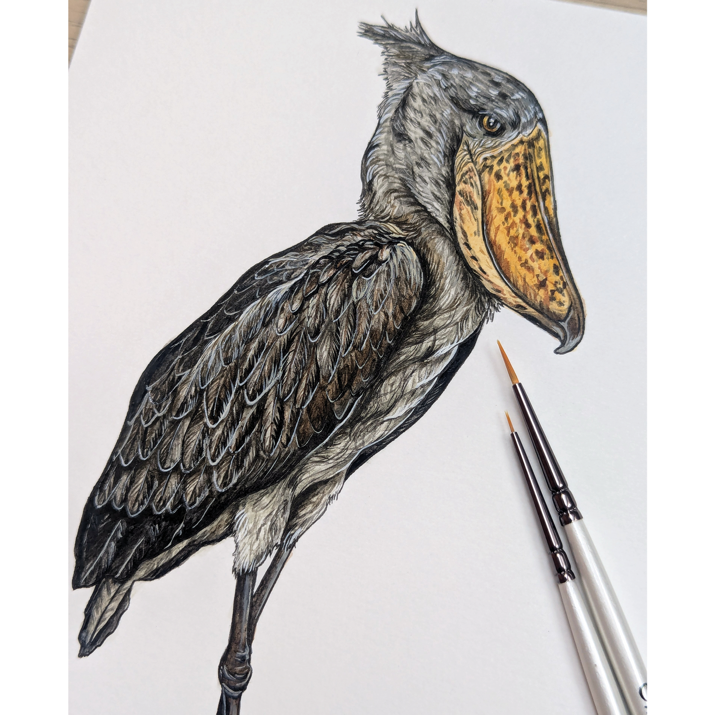 Shoebill - Wooden bookmark