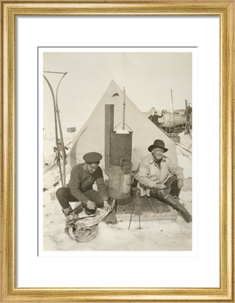 Sir Ernest Shackleton and Frank Hurley at Patience Camp