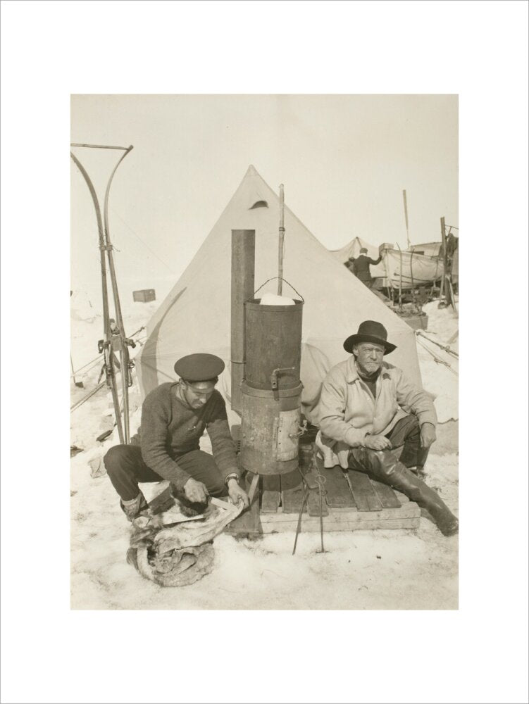 Sir Ernest Shackleton and Frank Hurley at Patience Camp