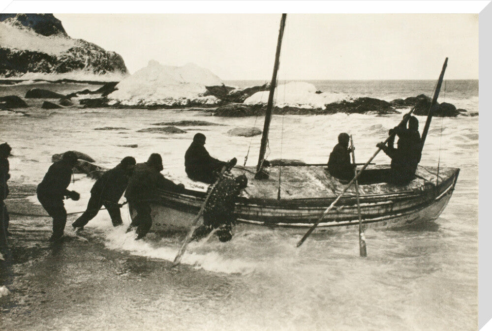 The relief boat setting out for South Georgia (James Caird)