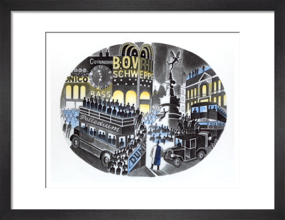Piccadilly Circus on Boat Race Night - Art print