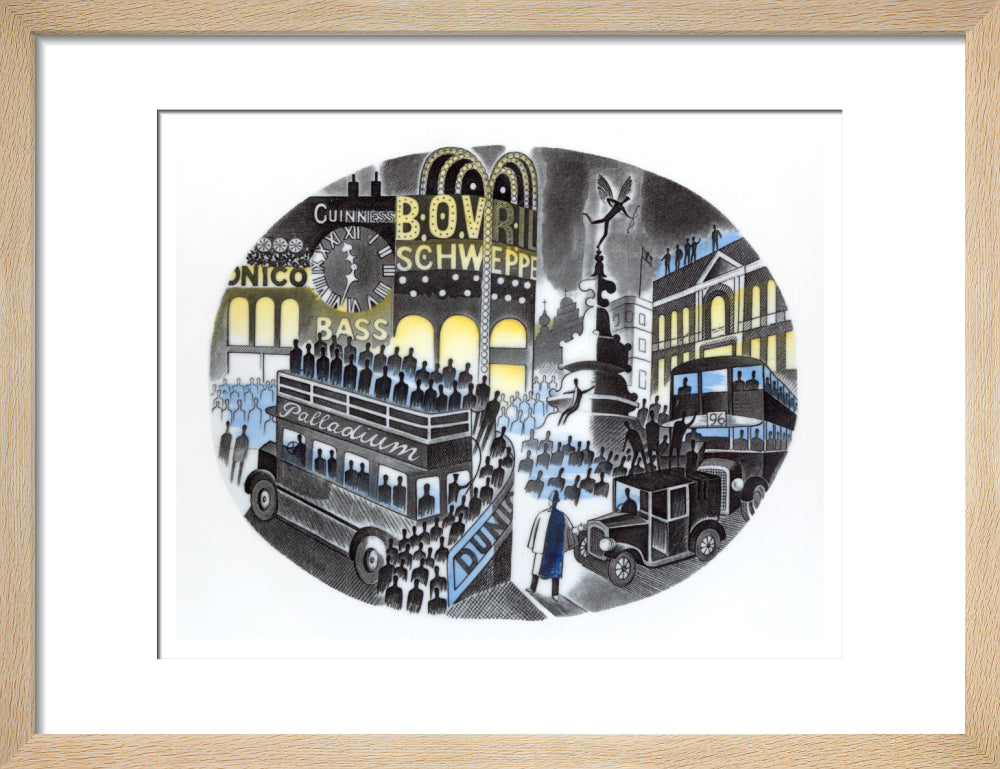 Piccadilly Circus on Boat Race Night - Art print