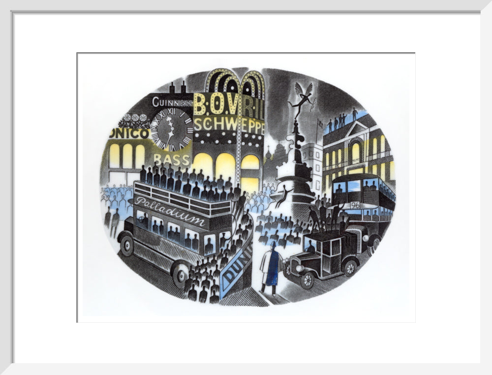 Piccadilly Circus on Boat Race Night - Art print