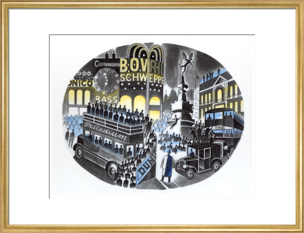 Piccadilly Circus on Boat Race Night - Art print