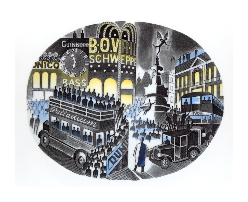 Piccadilly Circus on Boat Race Night - Art print