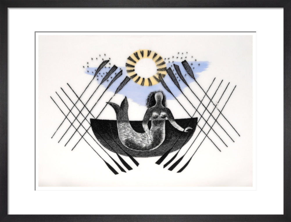 Mermaid and Crossed Oars - Art print