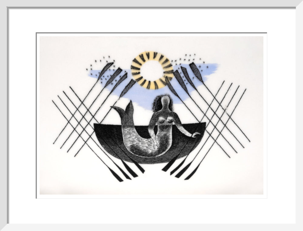 Mermaid and Crossed Oars - Art print