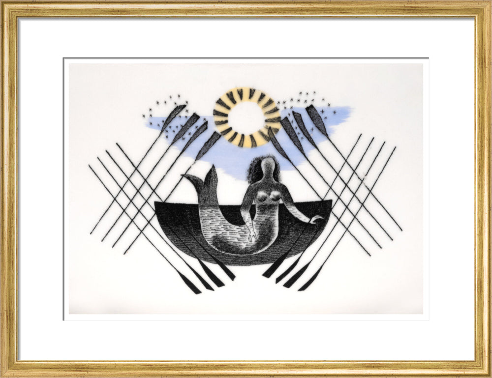 Mermaid and Crossed Oars - Art print