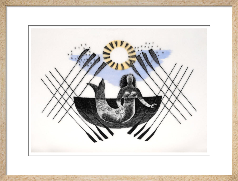Mermaid and Crossed Oars - Art print