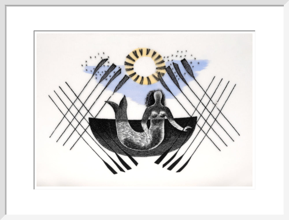Mermaid and Crossed Oars - Art print