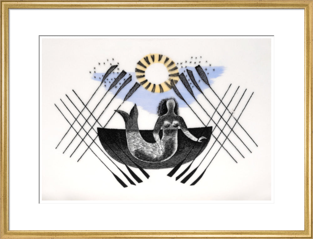 Mermaid and Crossed Oars - Art print