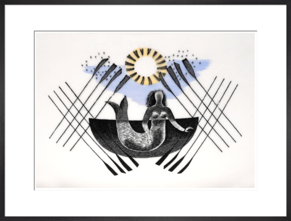 Mermaid and Crossed Oars - Art print