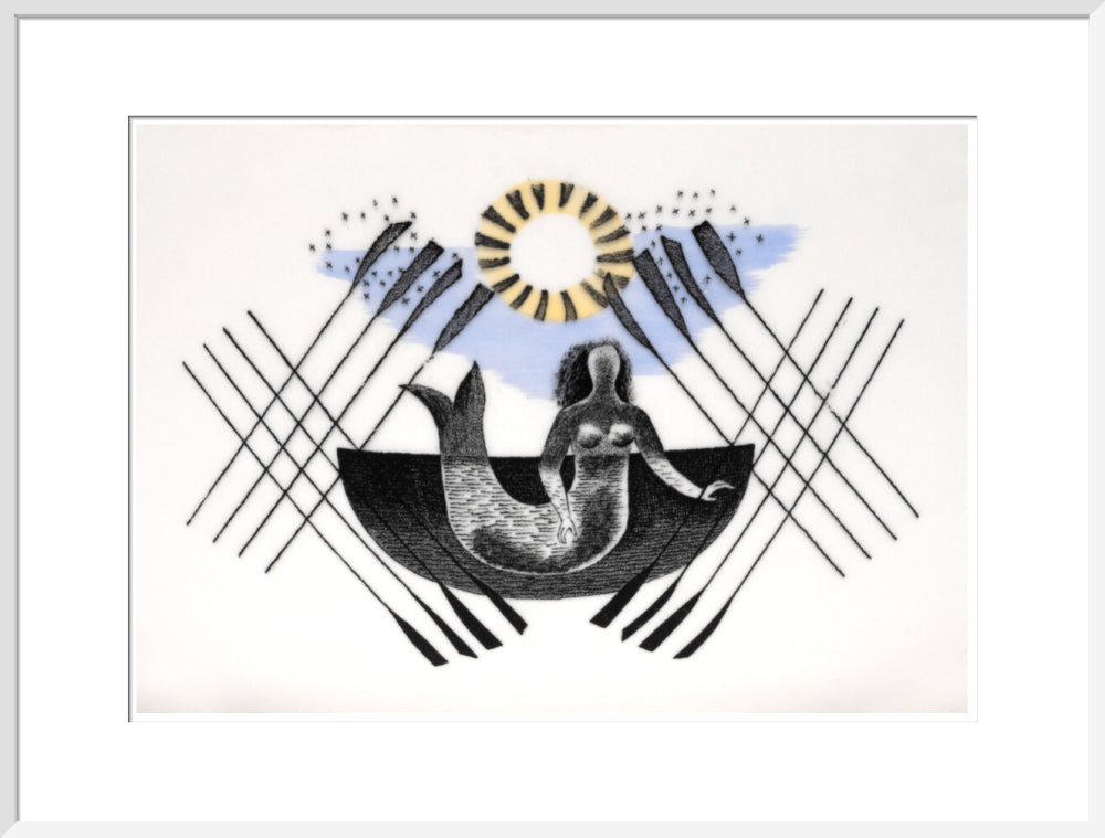 Mermaid and Crossed Oars - Art print