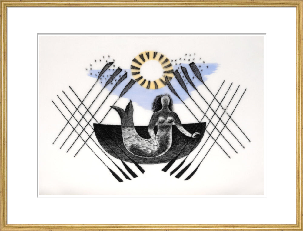Mermaid and Crossed Oars - Art print