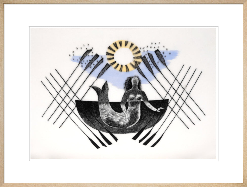 Mermaid and Crossed Oars - Art print