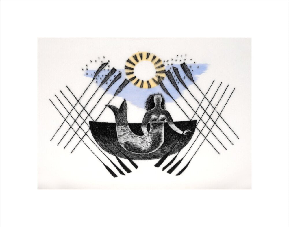 Mermaid and Crossed Oars - Art print