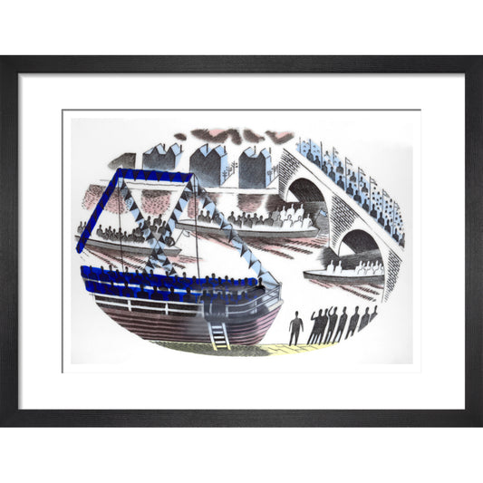 Spectators in Boats on Boat Race Day - Art print
